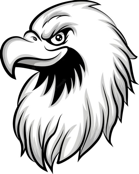 Premium Vector Cute Eagle Head Cartoon Mascot Design