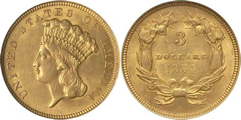 Us 1854 1889 Gold Indian Head Three Dollar History Coin Community