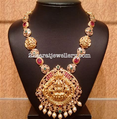 Lakshmi Necklace With Mango Clasps Jewellery Designs