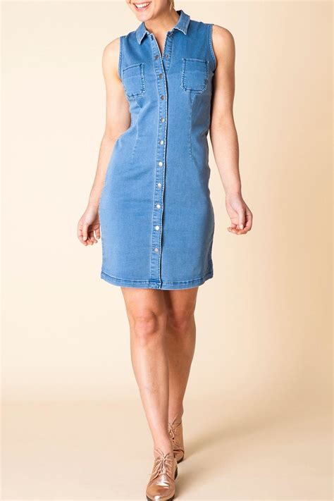 The Denim Dress Sleeveless Denim Dress Dresses Denim Dress