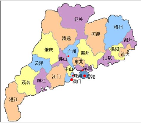 Guangdong (alternately romanized as canton province or kwangtung) is a coastal province in south china on the north shore of the south china sea. kamsir: 廣東省行政區