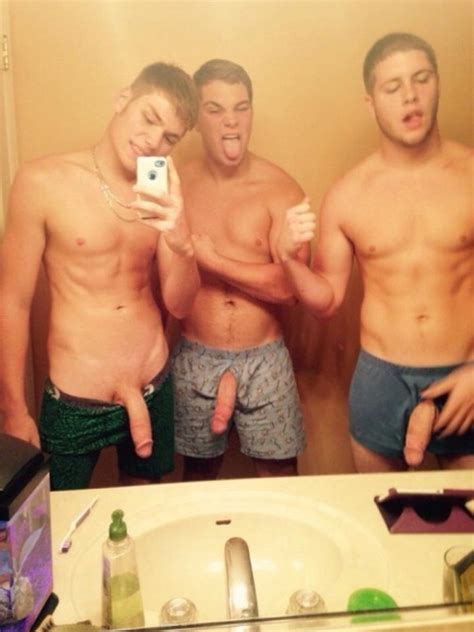 Real Boys Making Naked Selfies In The Mirror