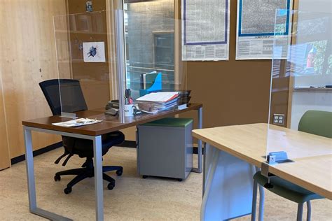 Easily fasten the clamps to any part of the top of the surface of the desk, with clear mounting tape. Portable Plexiglass Shield | Easy to Assemble & Carry