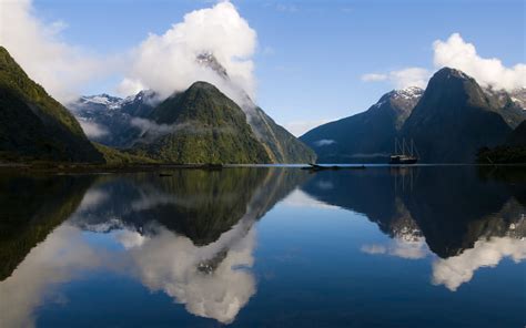 New Zealand Landscape Lake Mountain Reflection Hd Desktop