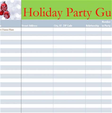 Try out our video invitations to generate some extra buzz for your party! Holiday Party Guest List - My Excel Templates