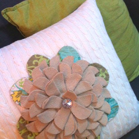 Diy Sweater Recycled Flower Pillow Craft Ideas Pinterest Felting
