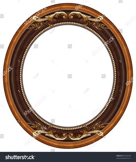 Oval Gold Picture Frame Decorative Pattern Stock Photo 30226228 ...