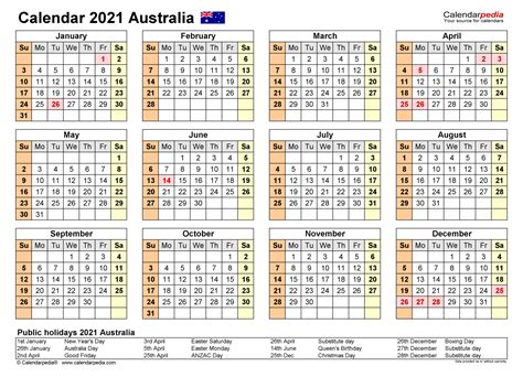 Calendar And List Of Public And Observances Holidays In Australia In