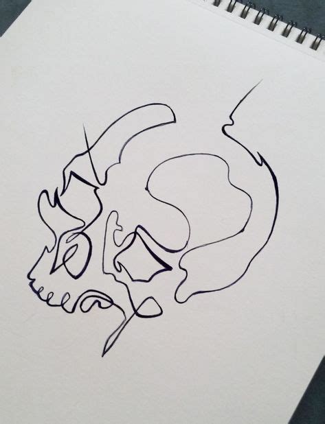 Resultado De Imagem Para Skull One Line Skulls Drawing Line Art