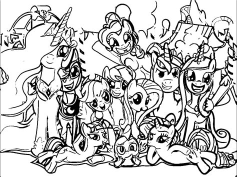 My Little Pony Coloring Pages With All Ponies - Coloring Home