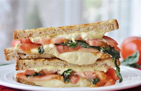 Vegan Tomato Basil Grilled Cheese Sandwich Veganosity