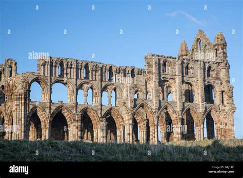View Of Whitby Abbey Ruined Building North Yorkshire Stock Photo Alamy