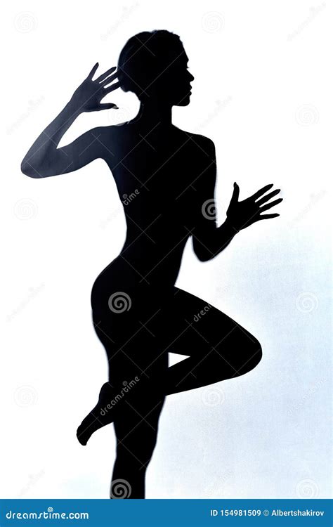 Slim Nude Girl Touching The Wall Stock Illustration Illustration Of