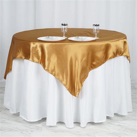 Efavormart 60 Satin Square Table Overlay Table Toppers For Birthday