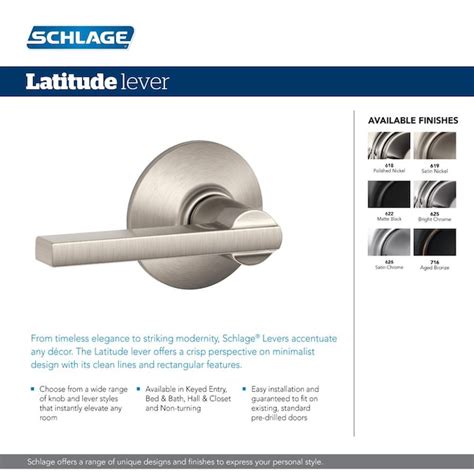 Schlage F51a Lat Latitude Aged Bronze Universal Exterior Keyed Entry
