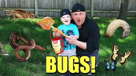 Caleb And Daddy Play And Hunt For Bugs Outside Caleb Pretend Play