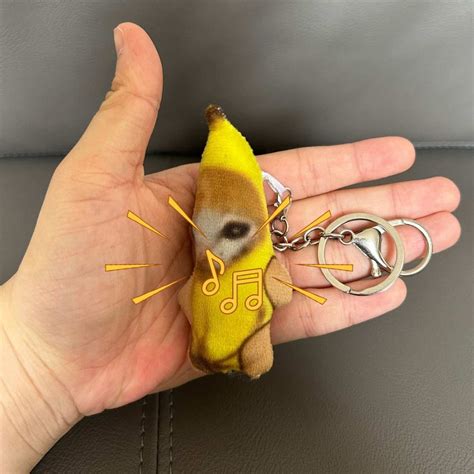Hotomi Banana Cat Doll Crying Sound Banana Cat Keychain Plush Stuffed