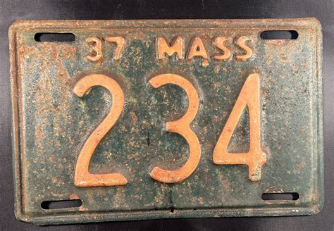2 1937 Massachusetts Truck License Plates 234 Front And Back Plates