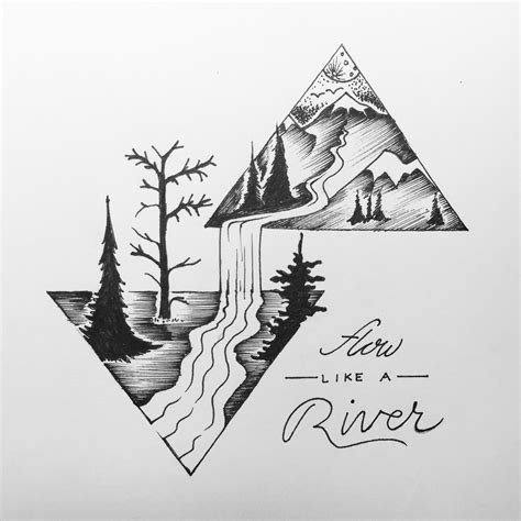 Flow Like A River Illustration Art Drawings Art Drawings Simple