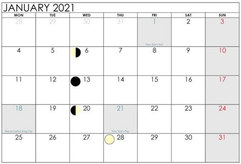 Lunar Calendar 2021 Free January 2021 Moon Phases Lunar Calendar Images