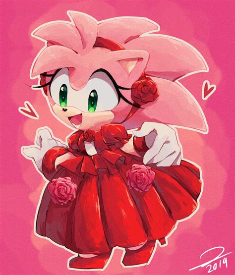 Classic Amy Wearing Rose Dress Sonic The Hedgehog Amino