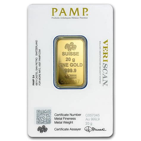 20 Gram Gold Bar Pamp Suisse Au Bullion Canada