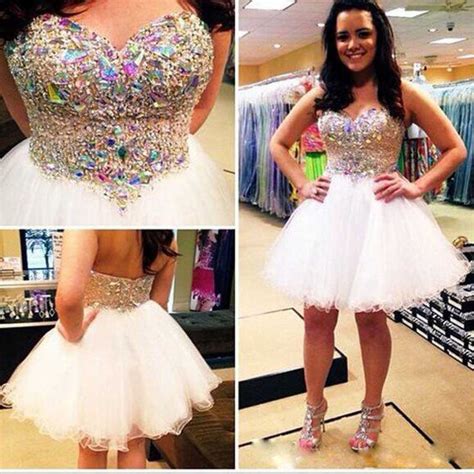 Short Strapless Sweetheart Mini Sparkly Lovely Homecoming Prom Dressbd0039 Tulle Homecoming