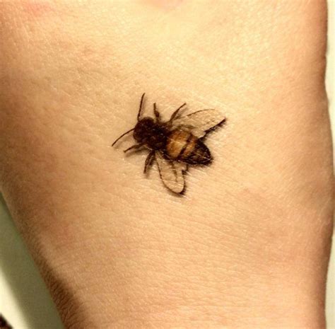 Honey Bee Tattoo Realistic Honey Bee Tattoos Temporary Tattoo Etsy