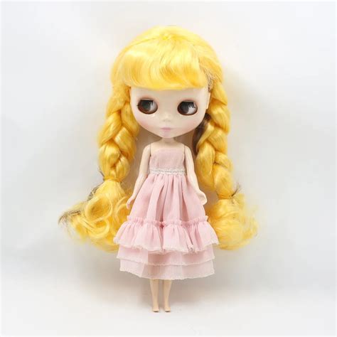 300bl12009158 Yelllow Mix Brown Hair Normal Doll Nude Body Free Shipping Blyth Doll In Dolls