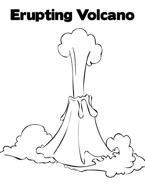 Volcanic Eruption Coloring Pages Nature Seasons Volcano Coloring