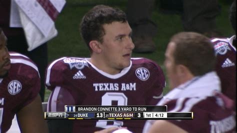 Johnny Manziel Reacts To 2nd Duke Touchdown At Chick Fil A Bowl Youtube