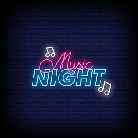 Music Night Neon Signs Style Text Vector 2413457 Vector Art At Vecteezy