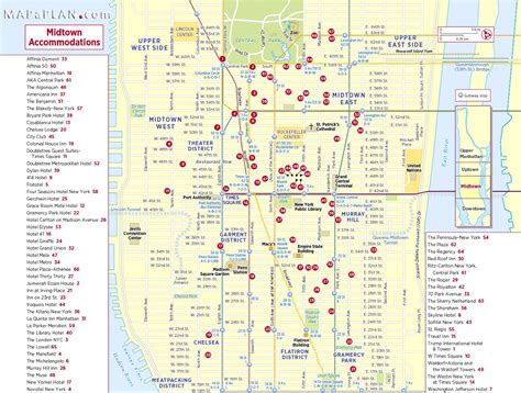 new york top tourist attractions map midtown manhattan hotel accommodations