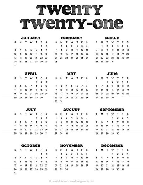 A window will appear with the calendar pdf and you can save it to your computer or print it directly. 24 Pretty (& Free) Printable One Page Calendars for 2021 ...