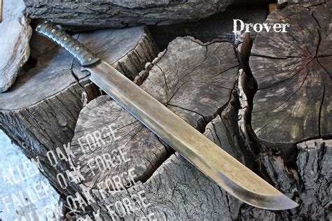 Handcrafted Fallen Oak Forge Drover Full Tang Two Handed Survival And