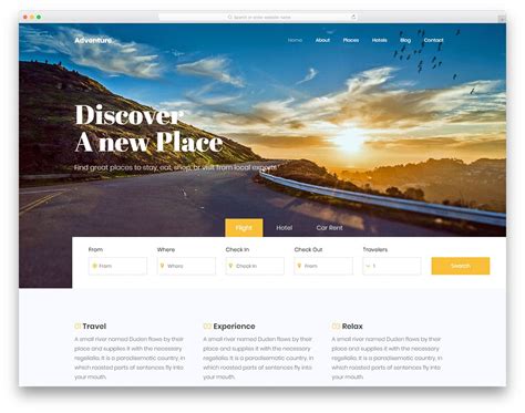 Free Css Website Templates Download For Travel Agency Printable Templates