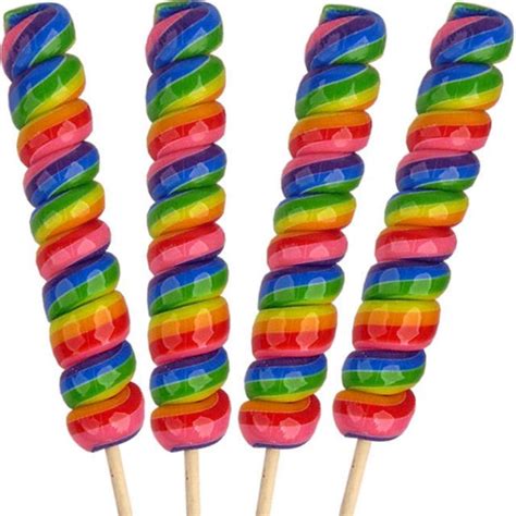 X 16 Individual Rainbow Spiral Swirly Pops Lollipop Wrapped Sweets