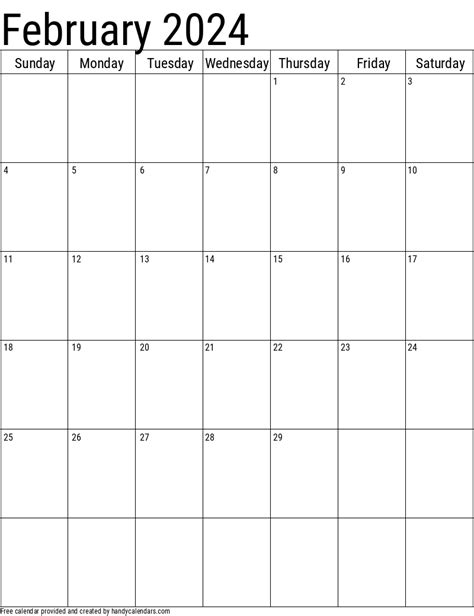 February 2024 Calendar Free Printable With Holidays February 2024