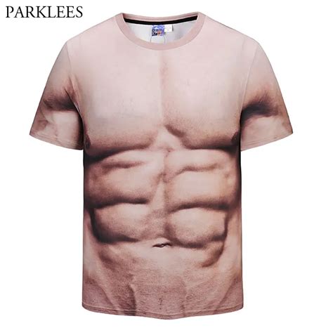 Funny Muscle D Print T Shirt Men Summer Novelty Hipster Tshirt Homme
