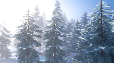 Artstation Stylized Pine Trees Roblox Game Assets