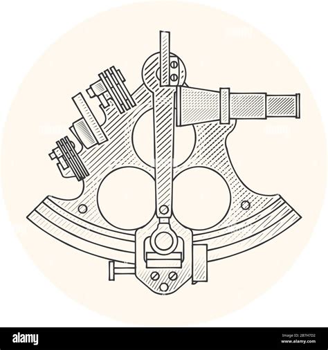 navigation see sextant drawing cut out stock images and pictures alamy