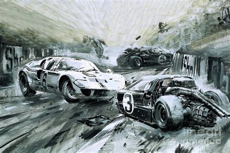 The Le Mans Race In 1967 Painting By Graham Coton Fine Art America