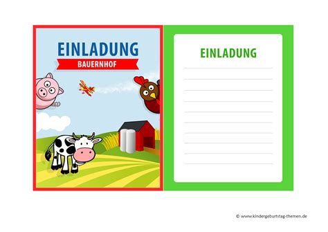 Check spelling or type a new query. Einladung Kindergeburtstag Bauernhof - kostenlose Geburtstagskarten zum Runterladen und Ausdrucken
