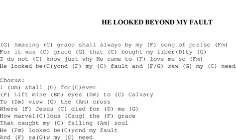 He Looked Beyond My Fault Christian Gospel Song Lyrics And Chords