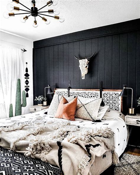 How To Create A Black And White Boho Bedroom