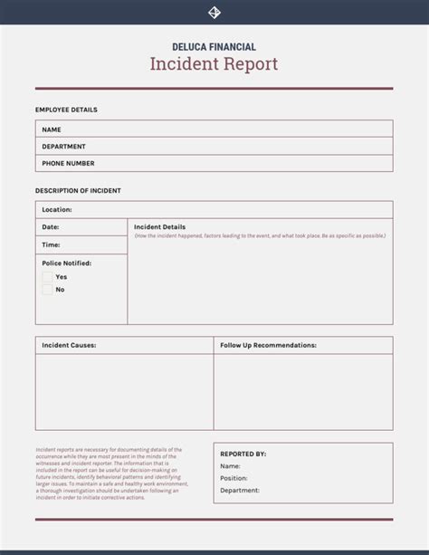 It Incident Report Template Colonarsd7 For Incident