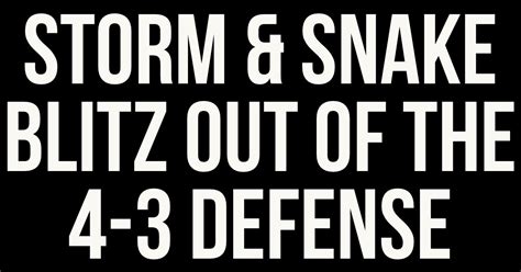 4 3 Defense Blitz Package With Man Free Coverage