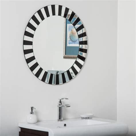 Decor Wonderland 276 In X 276 In Glow Modern Round Two Tone Frameless Bathroom And Wall