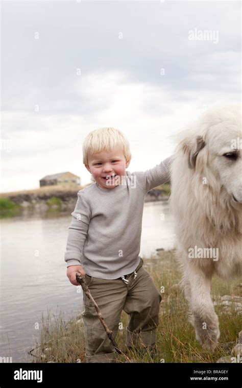 Boy Petting His Dog Hi Res Stock Photography And Images Alamy