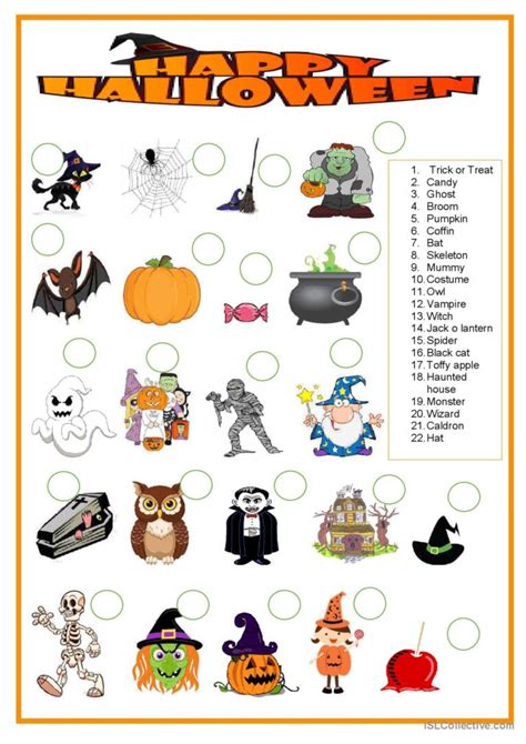 Picture Dictionary Happy Halloween English Esl Worksheets Pdf And Doc